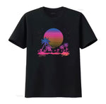 Sunset Palm Tee — Retro 80s Vaporwave