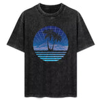 Synthwave Grid Tee — Retro 80s Palm