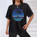 Synthwave Grid Tee — Retro 80s Palm